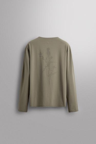 TECHNICAL LONG SLEEVE RUNNING T-SHIRT WITH GRAPHIC - Light grey by Zara