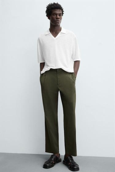 LIGHTWEIGHT RELAXED FIT TROUSERS - Green by Zara - Image 5