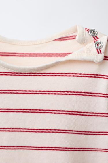 BODY À RAYURES EN MAILLE - Écru clair de Zara - Image 2