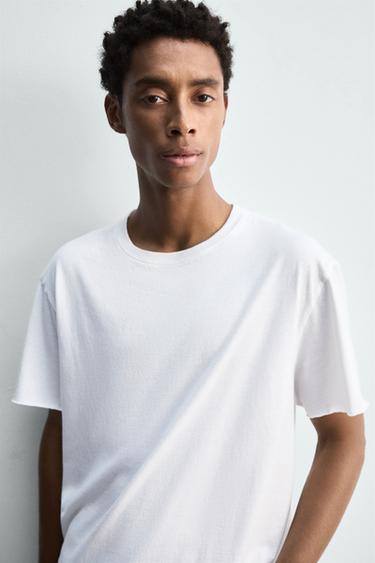 LIGHTWEIGHT IRREGULAR TRIM T-SHIRT - White de Zara - Image 4