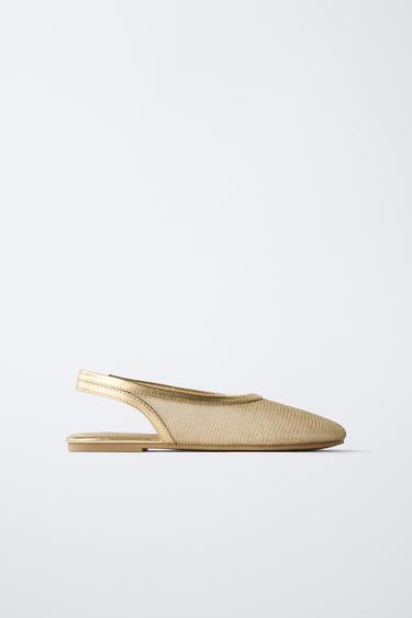 BAILARINA DESTALONADA METALIZADA - Oro de Zara - Imagen 0