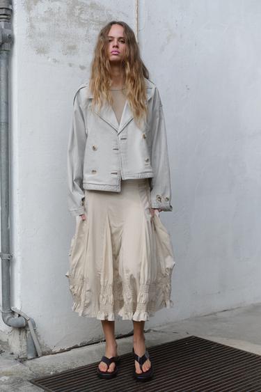 GODET MIDI SKIRT - Ice by Zara