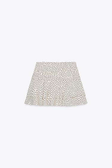 JUPE-CULOTTE À VOLANTS - Écru / Noir de Zara - Image 7