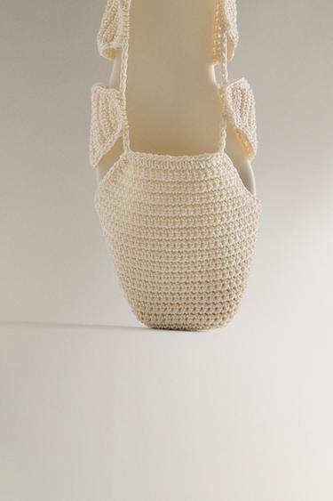 CROCHET SANDALS WITH ANKLE STRAPS - White by Zara - Image 4