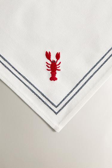 SET DE TABLE BRODERIE LANGOUSTE - Bleu de Zara - Image 2