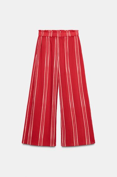 Zara STRIPED PANTS - Reds