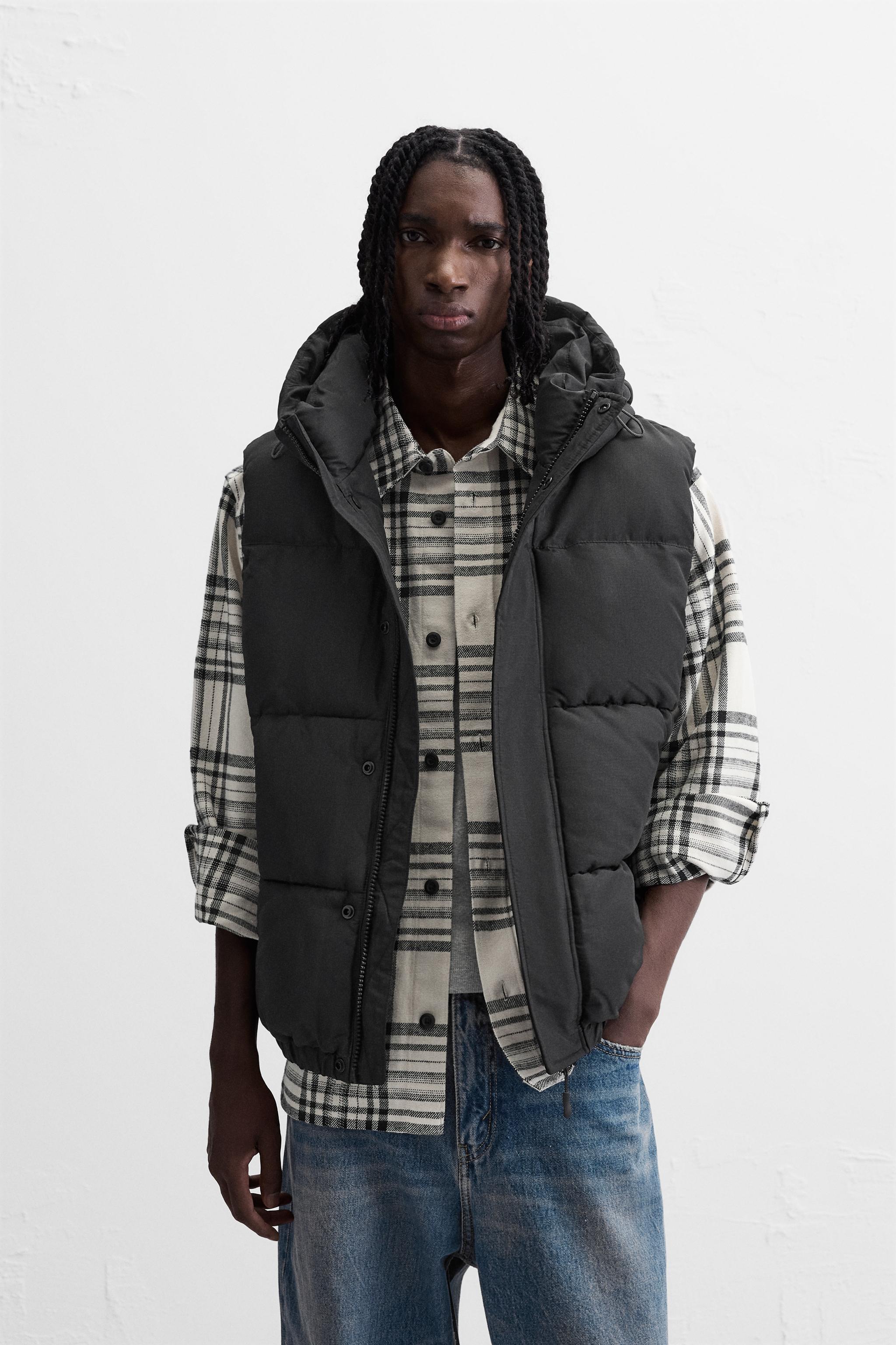 HOODED PUFFER VEST Black ZARA Canada