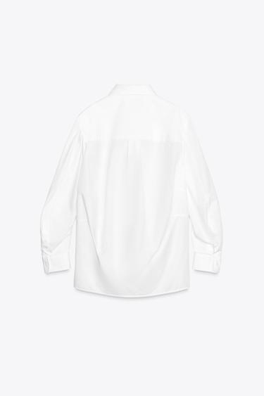 ZW COLLECTION POPLIN SHIRT - White by Zara - Image 7