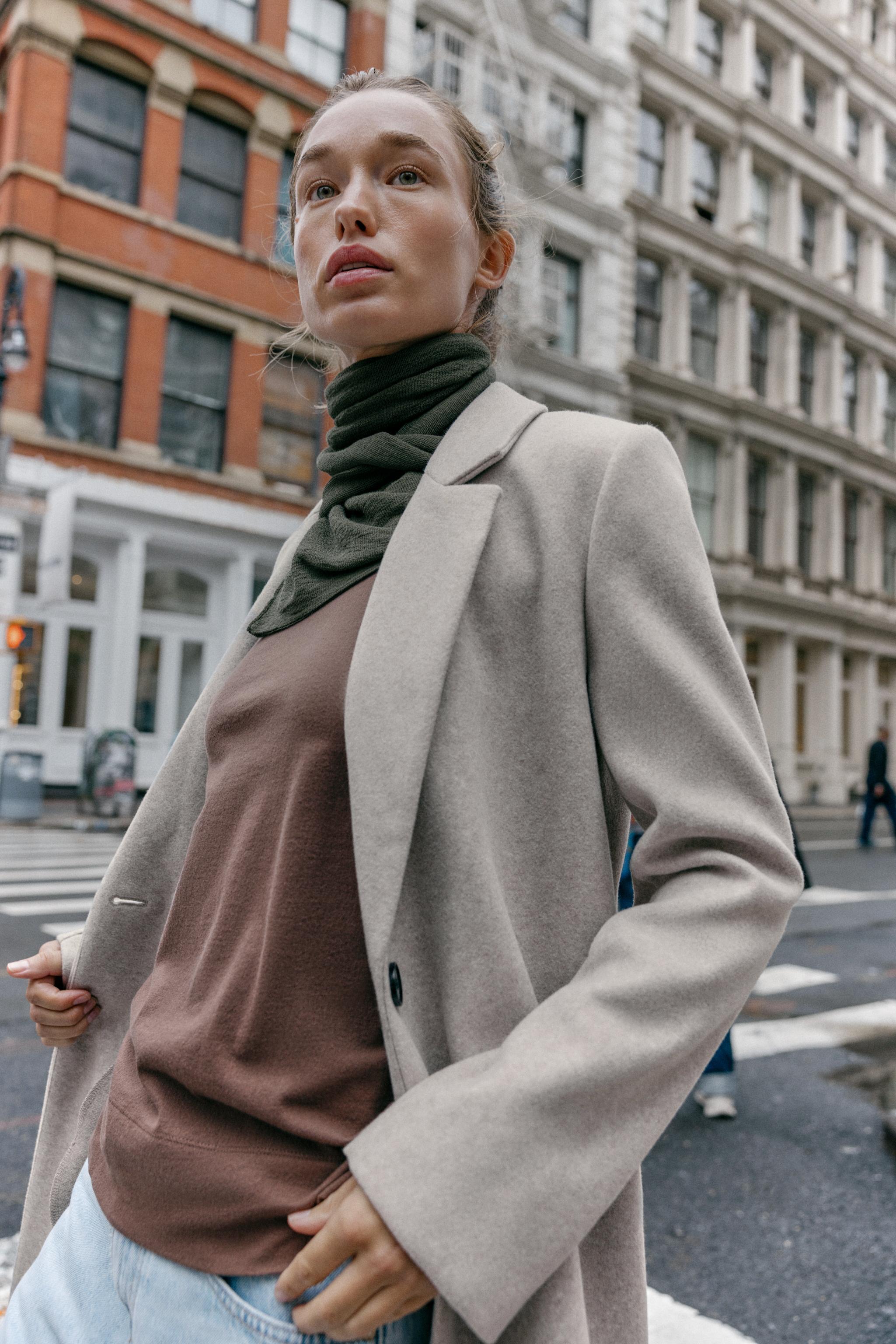 新品未使用 ZARA ウールブレンド ダブルブレスト コート S レディース ZARA ZW COLLECTION ウールブレンド ダブルブレストコート