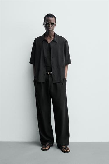 GEOMETRIC EMBROIDERY SHIRT - Grey by Zara