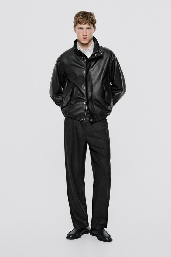 Zara Nappa leather jacket with pocket detail - LIMITED EDITION - Black - Image 0