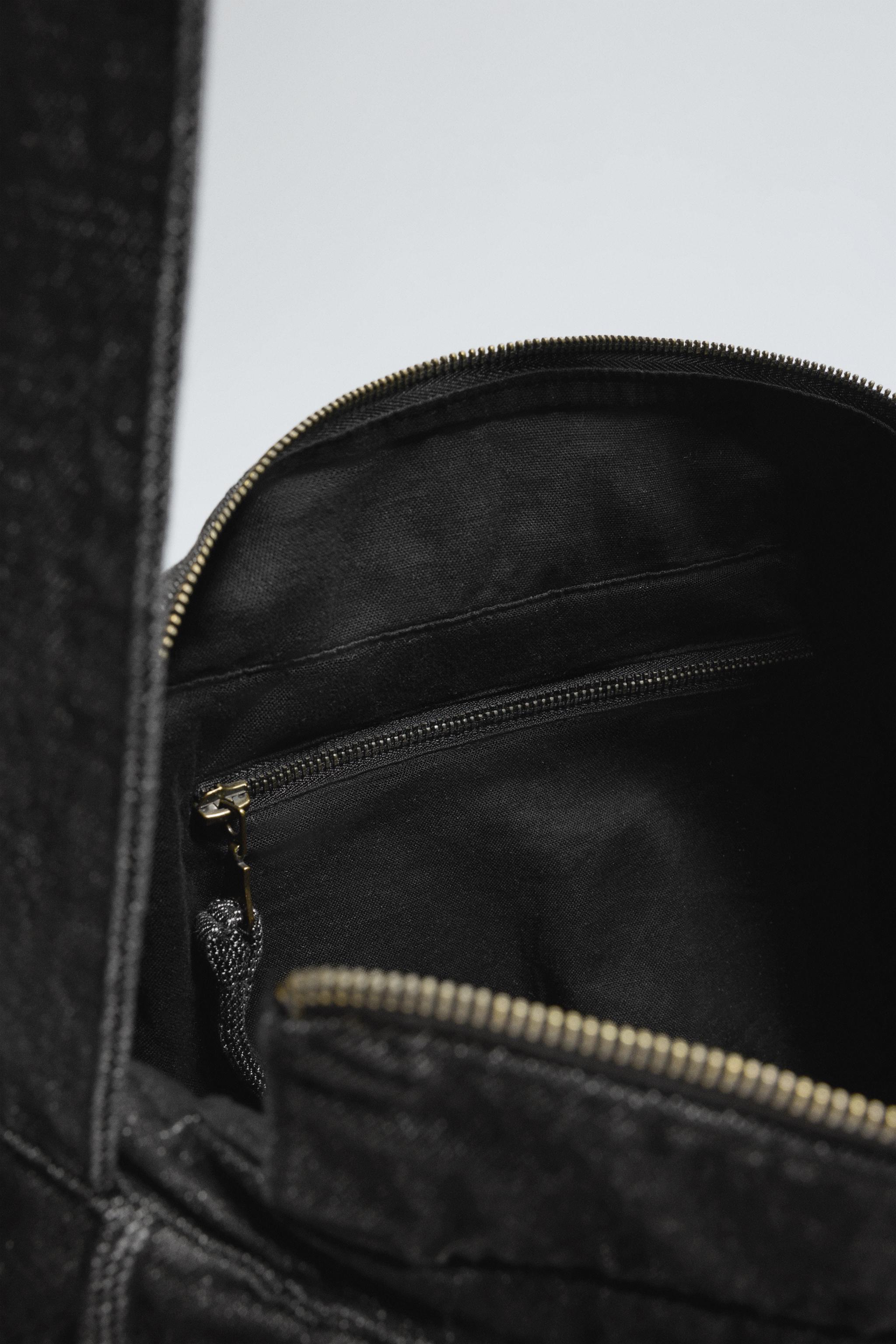 デニム マルチポケット クロスボディバッグ - ブラック | ZARA Japan