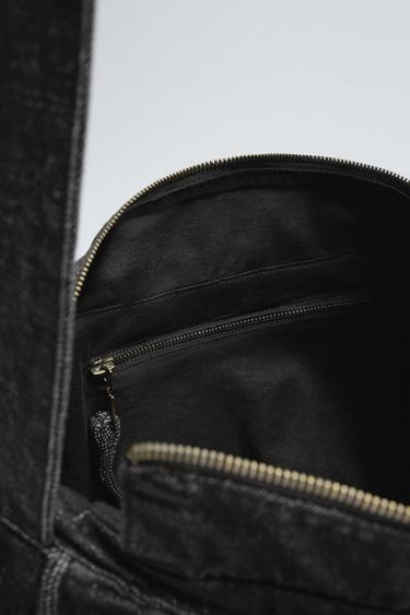 MULTI-POCKET DENIM CROSSBODY BAG - Black by Zara - Image 3