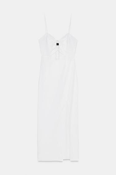 MIDI CUT-OUT DRESS - White by Zara - Image 0