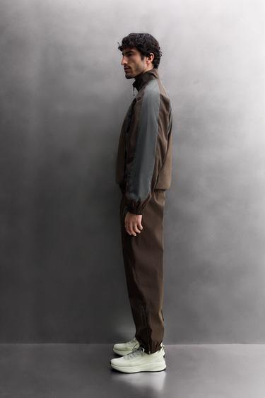 COLOUR BLOCK TECHNICAL FOOTBALL JACKET - Burgundy by Zara - Image 3