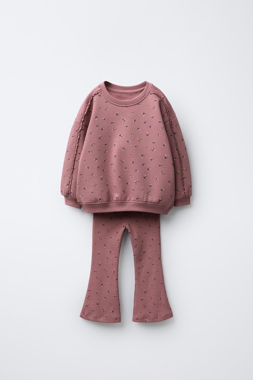 FLORAL SWEATSHIRT AND LEGGINGS SET