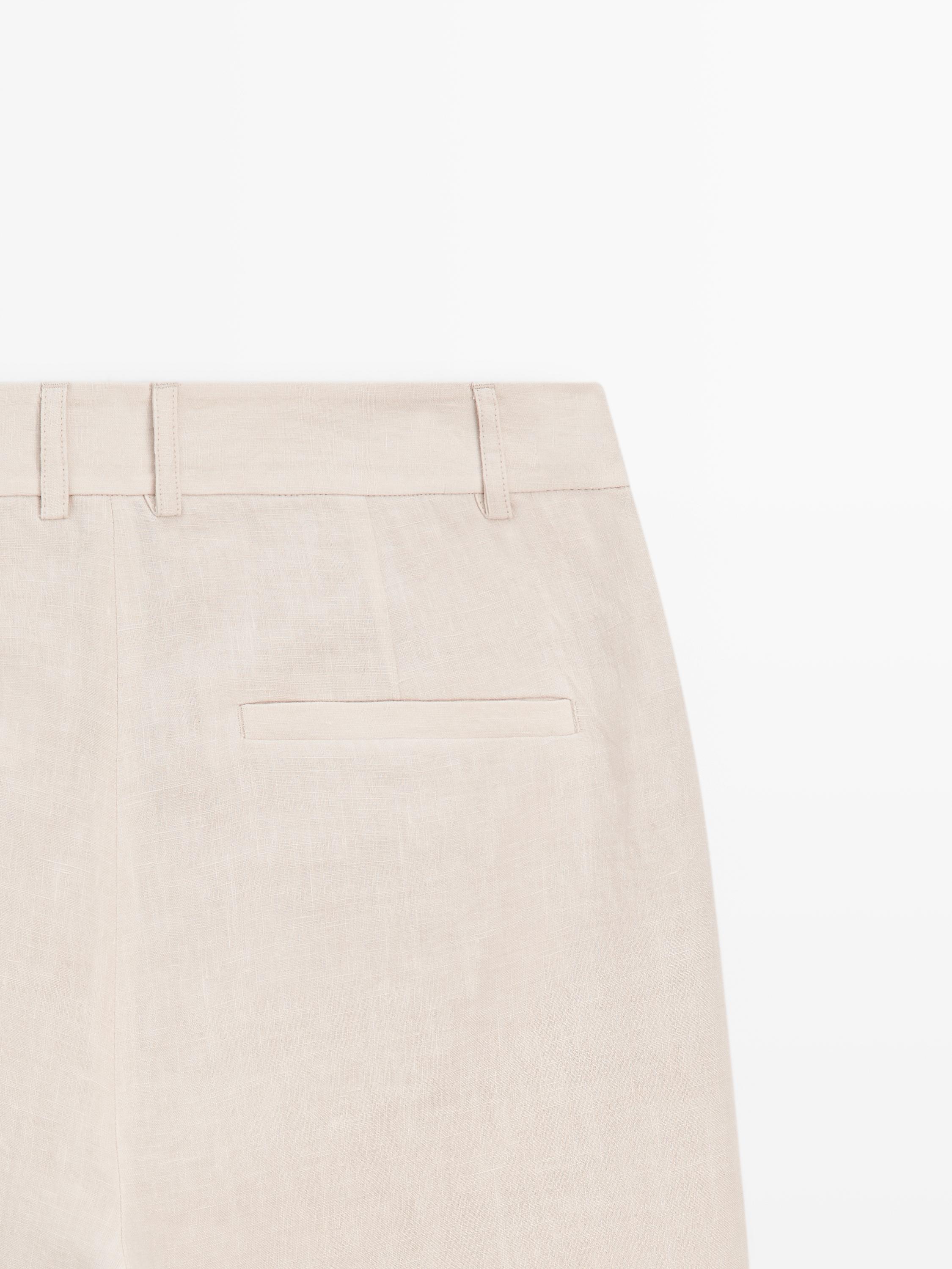 100% linen relaxed fit trousers