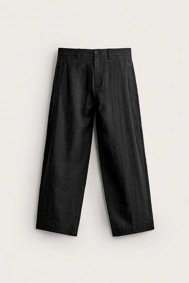 FLOWING TROUSERS WITH SIDE PLEATS - Black by Zara