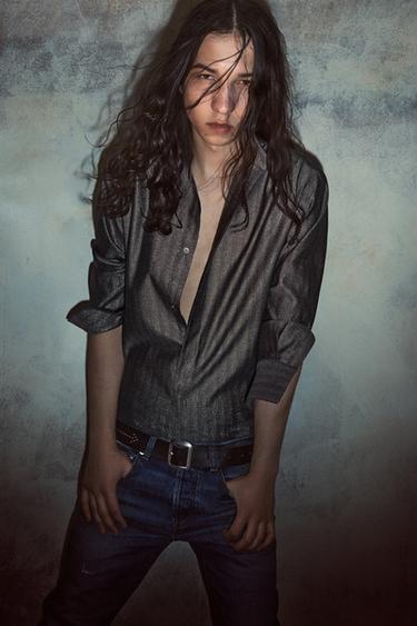 قميص بخيط لامع BOBBY GILLESPIE X ZARA - رمادي الخاص بـ Zara