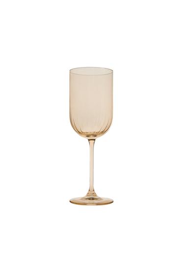 Zara GLASS WITH EMBOSSED LINES - 黃色