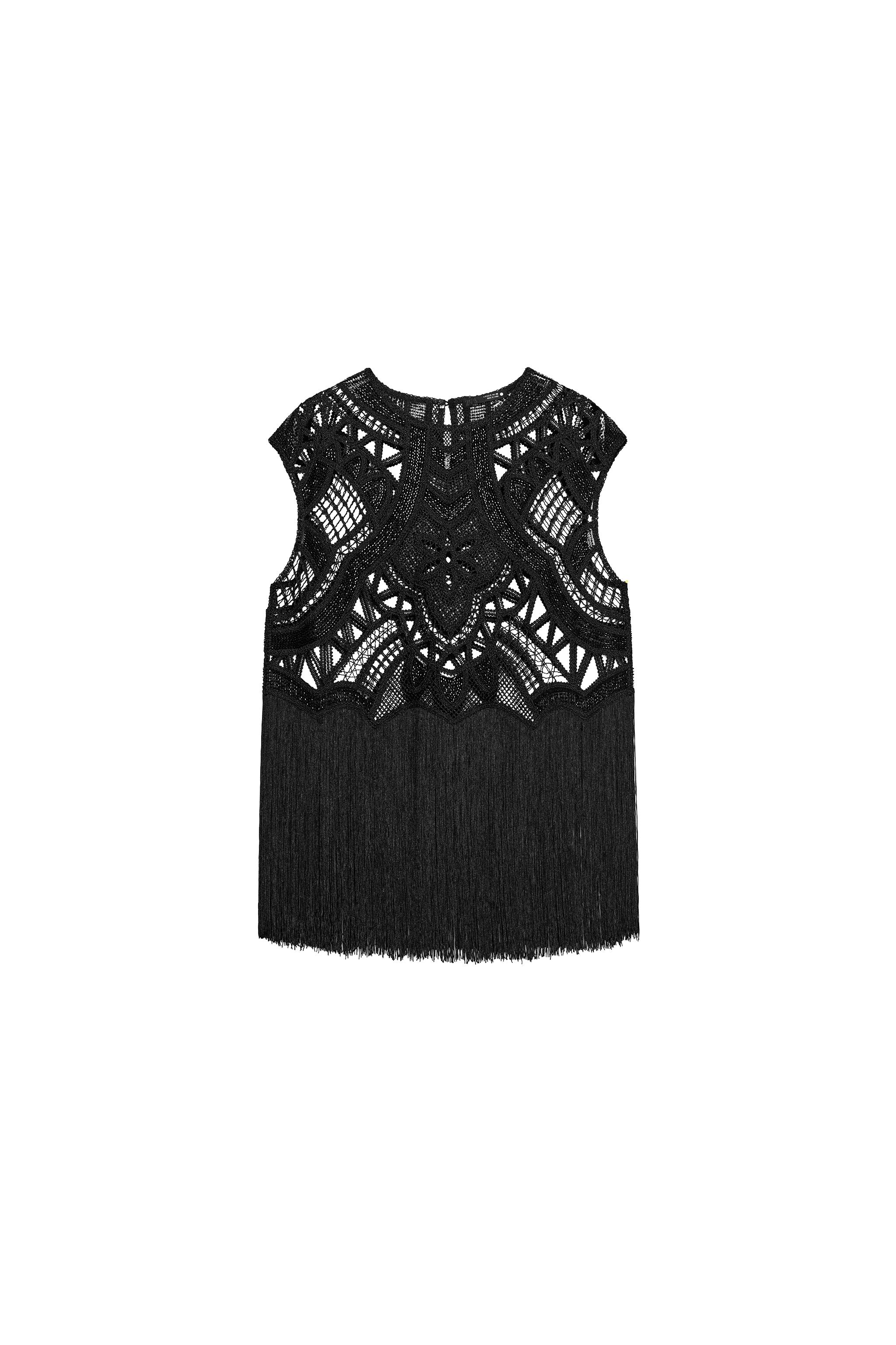 TOP CROCHET ABALORIOS FLECOS ZW COLLECTION