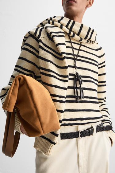 LIMITED EDITION STRIPED TEXTURED SWEATER - Ecru by Zara - Image 4