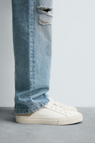 حذاء رياضي بتفصيل كعب - أبيض الخاص بـ Zara - صورة 0