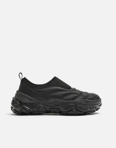 Zara LACELESS QUILTED SNEAKERS - Black