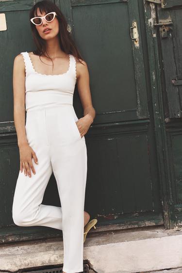 Zaras TOPP STRETCH PÄRLOR - Vit