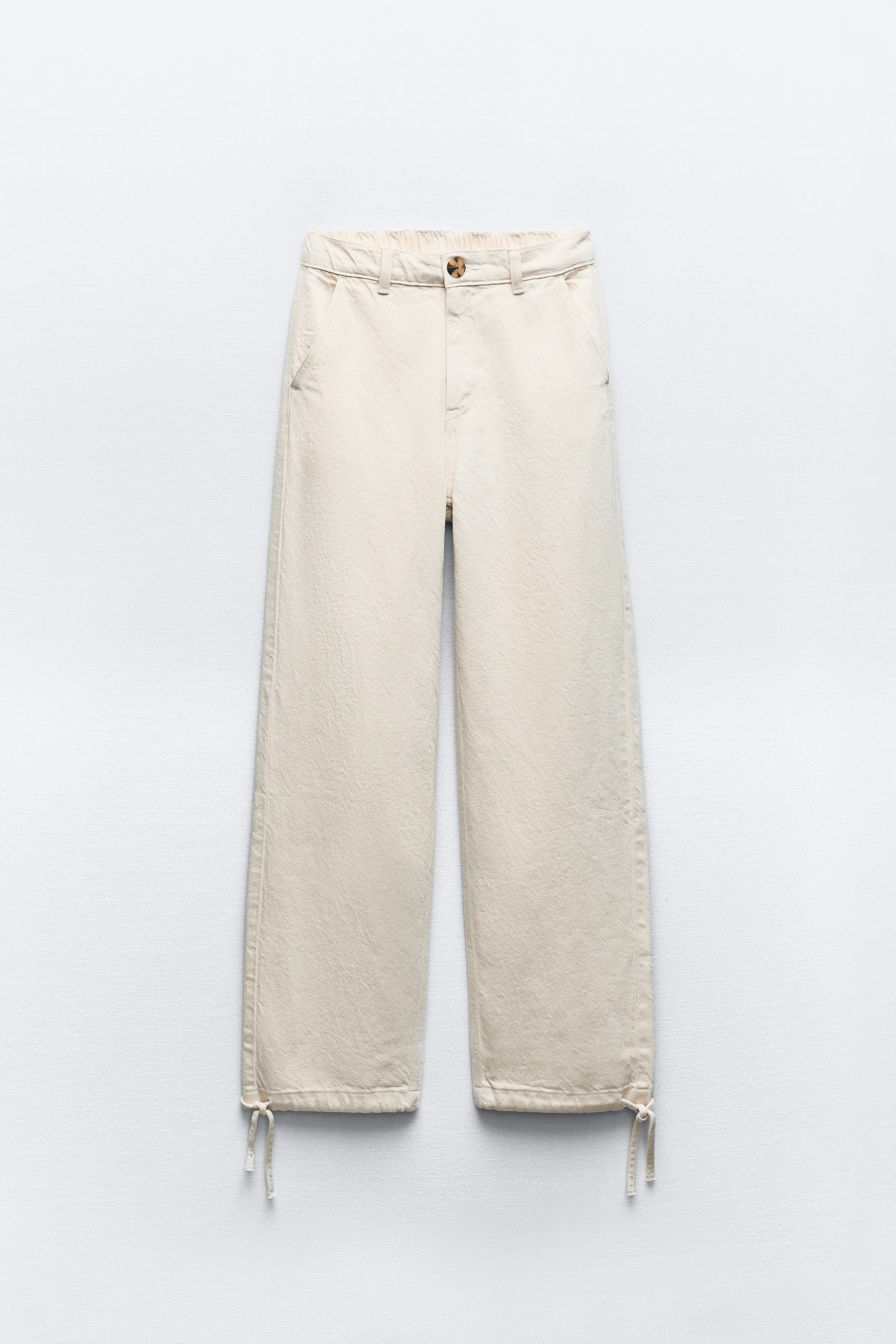 HIGH WAIST Z1975 DRAWSTRING CUFF JOGGER PANTS - Mid-blue | ZARA 