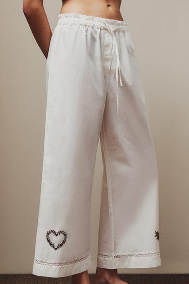EMBROIDERED CHRISTMAS BOTTOMS - Ecru by Zara - Image 5