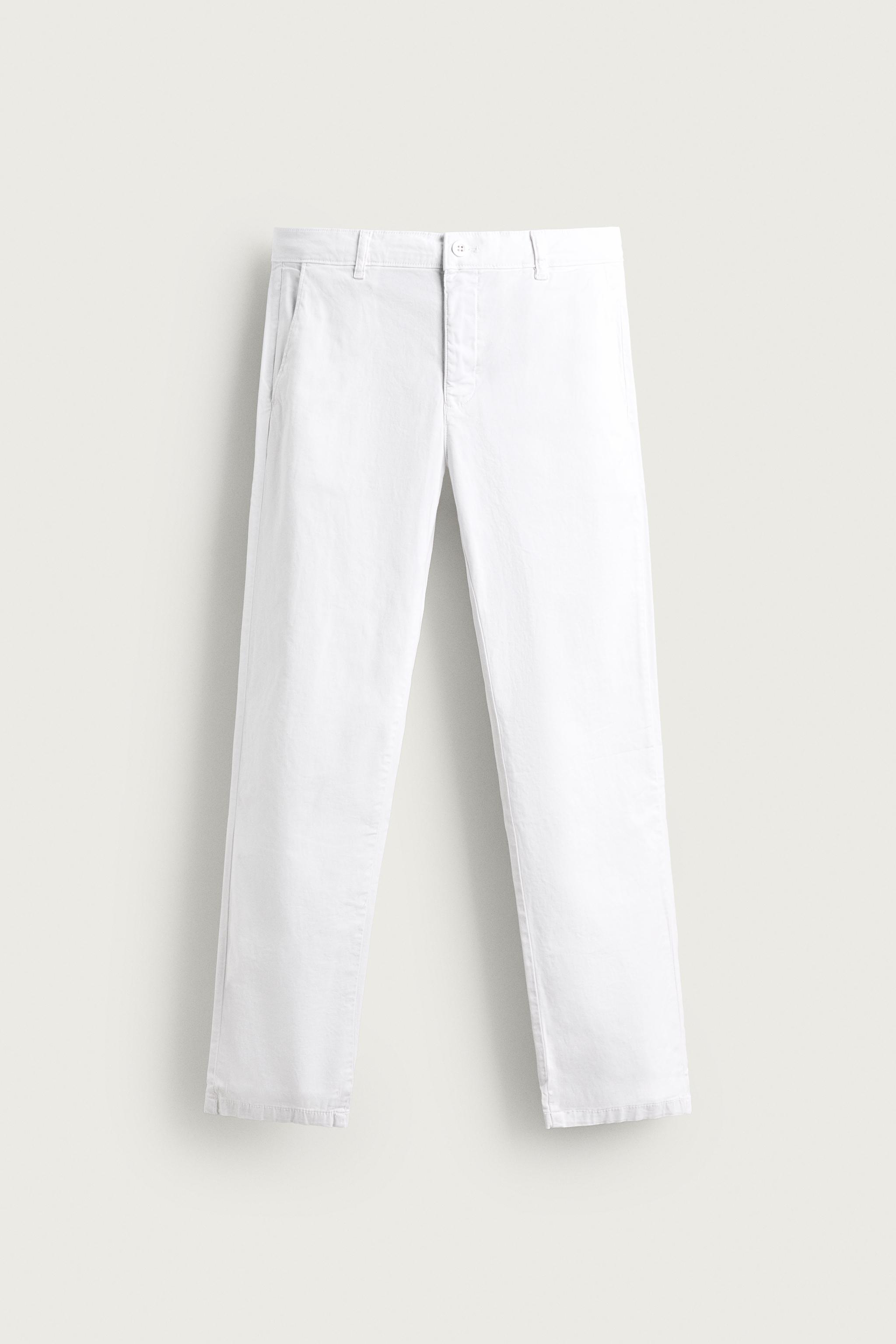 SKINNY FIT CHINO PANTS — White