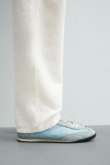 BASKETS EN CUIR - Bleu de Zara - Image 1