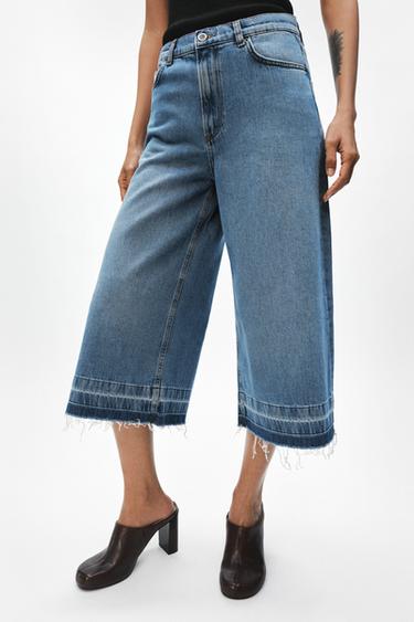 BERMUDA EN JEAN LARGE ZW COLLECTION - Bleu de Zara - Image 1