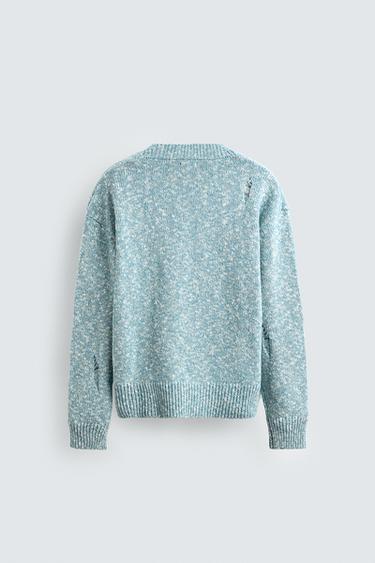 GILET RETORS DÉSAIGUILLÉ - Bleu clair de Zara - Image 7