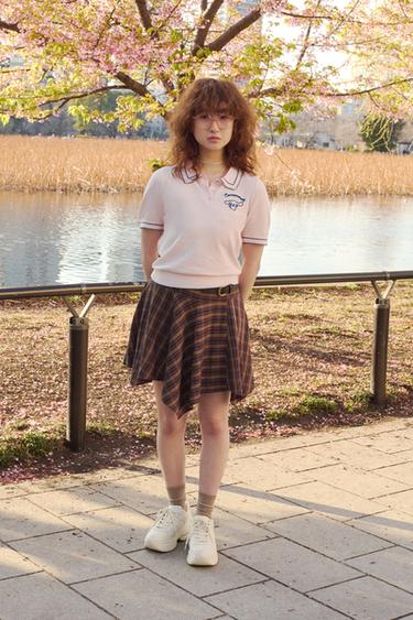 チェック柄ミニスカート（バックルストラップ付）マルチカラ―Zaraのチェック柄ミニスカート（バックルストラップ付） - マルチカラ― 