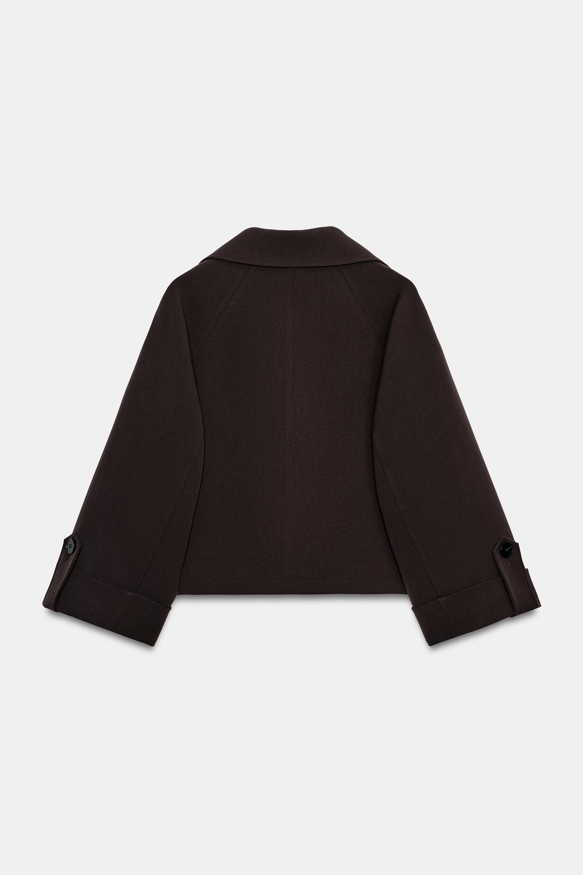 CROPPED TRENCH COAT WITH ROLLED SLEEVES