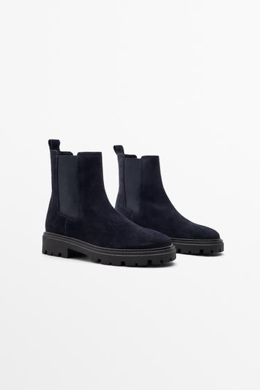 Flat Chelsea track sole ankle boot — Blue 2