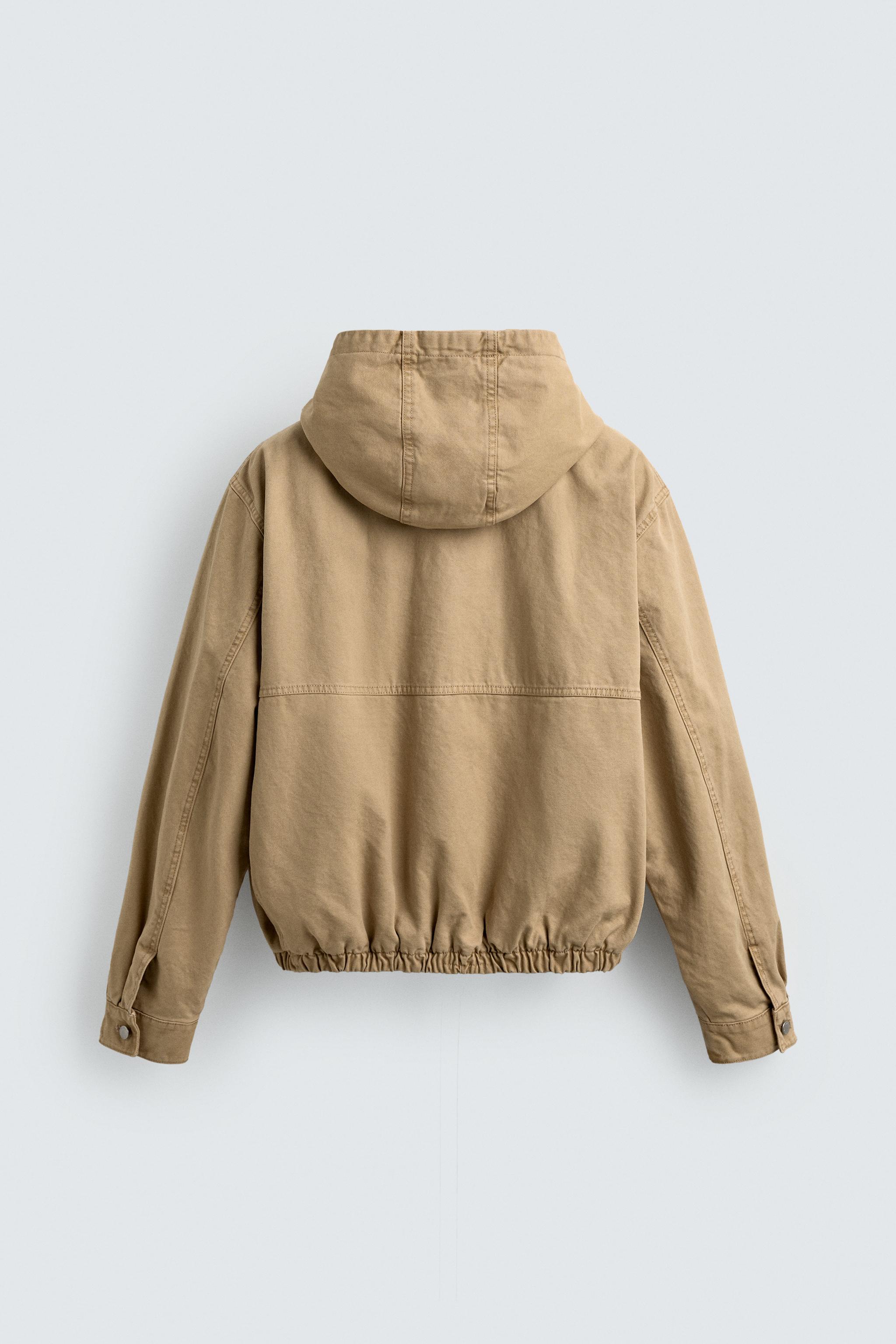 RELAXED FIT HOODED FIREMAN CLASP JACKET - Beige | ZARA Hungary
