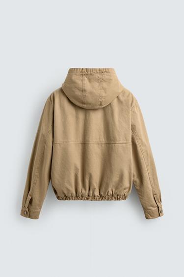 RELAXED FIT HOODED FIREMAN CLASP JACKET - Beige by Zara - Image 8