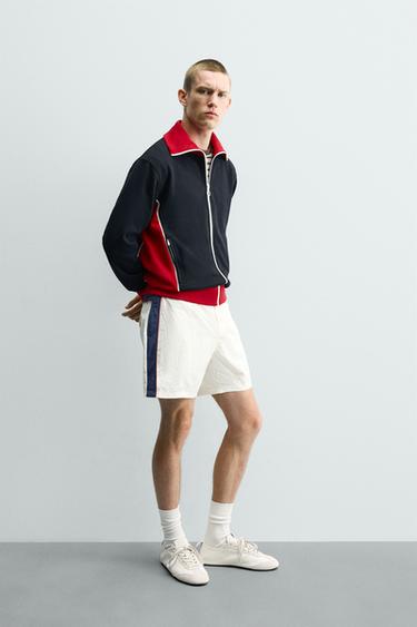VESTE COLOR BLOCK RÉTRO - Bleu marine de Zara - Image 3