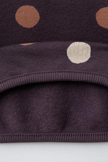 POLKA DOT SWEATSHIRT AND LEGGINGS SET - Aubergine by Zara - Image 3