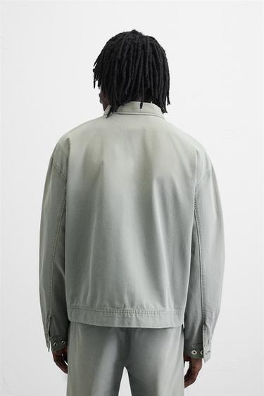 VINTAGE-EFFECT PRINT WASHED JACKET - Grey by Zara - Image 2
