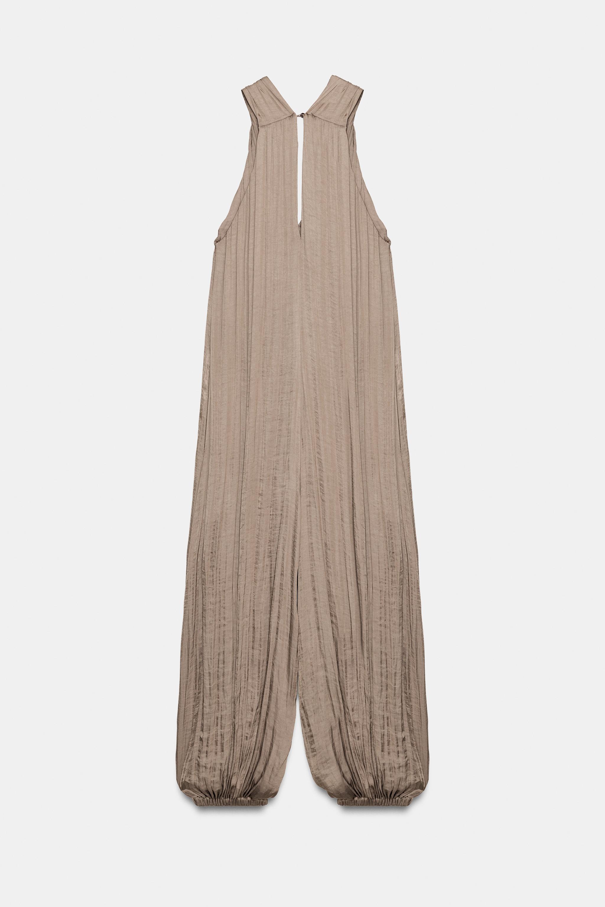 Zara Saten yüzeyli şalvar pantolon tulum görsel 8