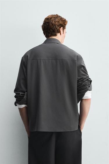 CAMISA POLO CON VISCOSA - Verde oscuro de Zara