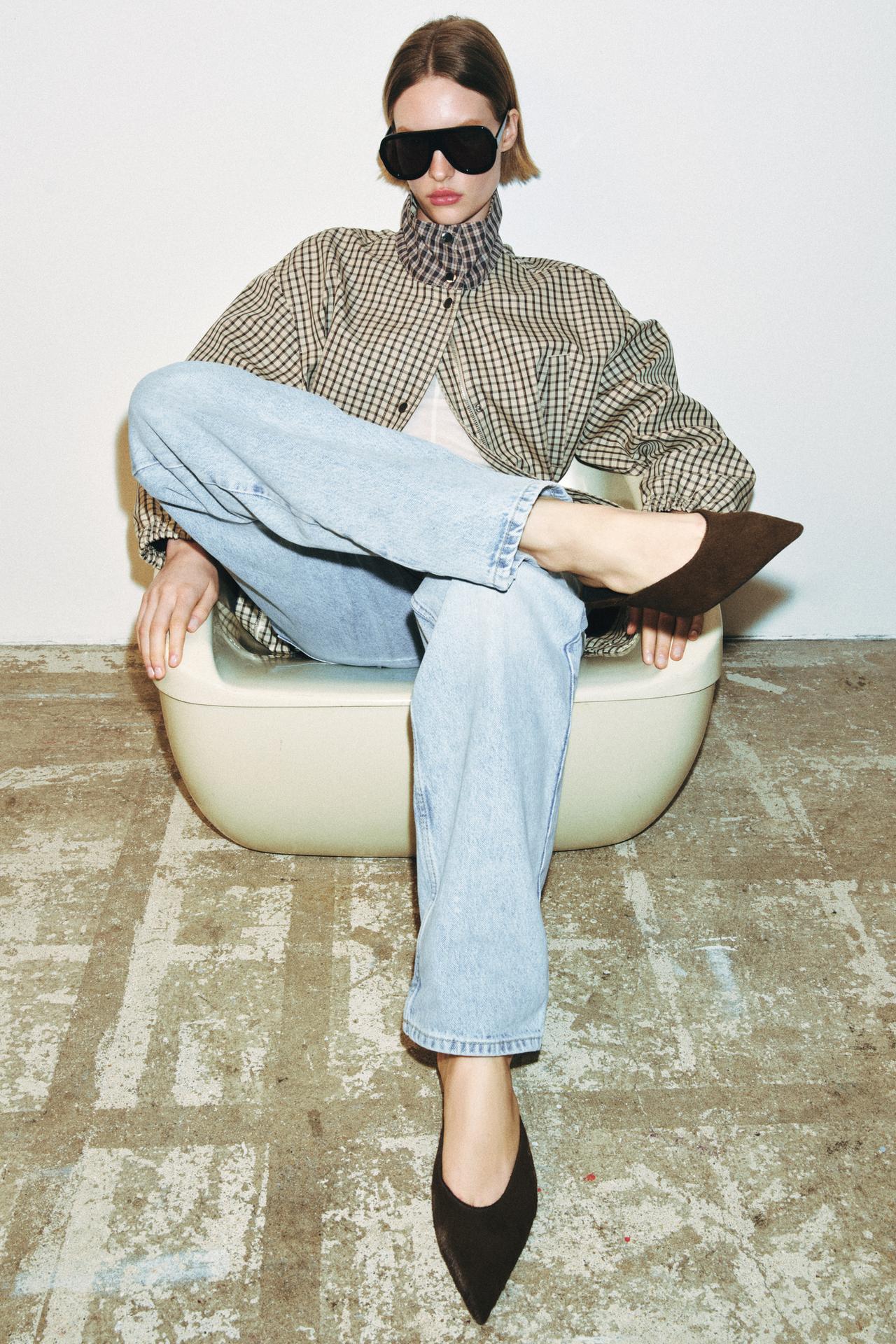 ZARA LEATHER WEDGE MULES