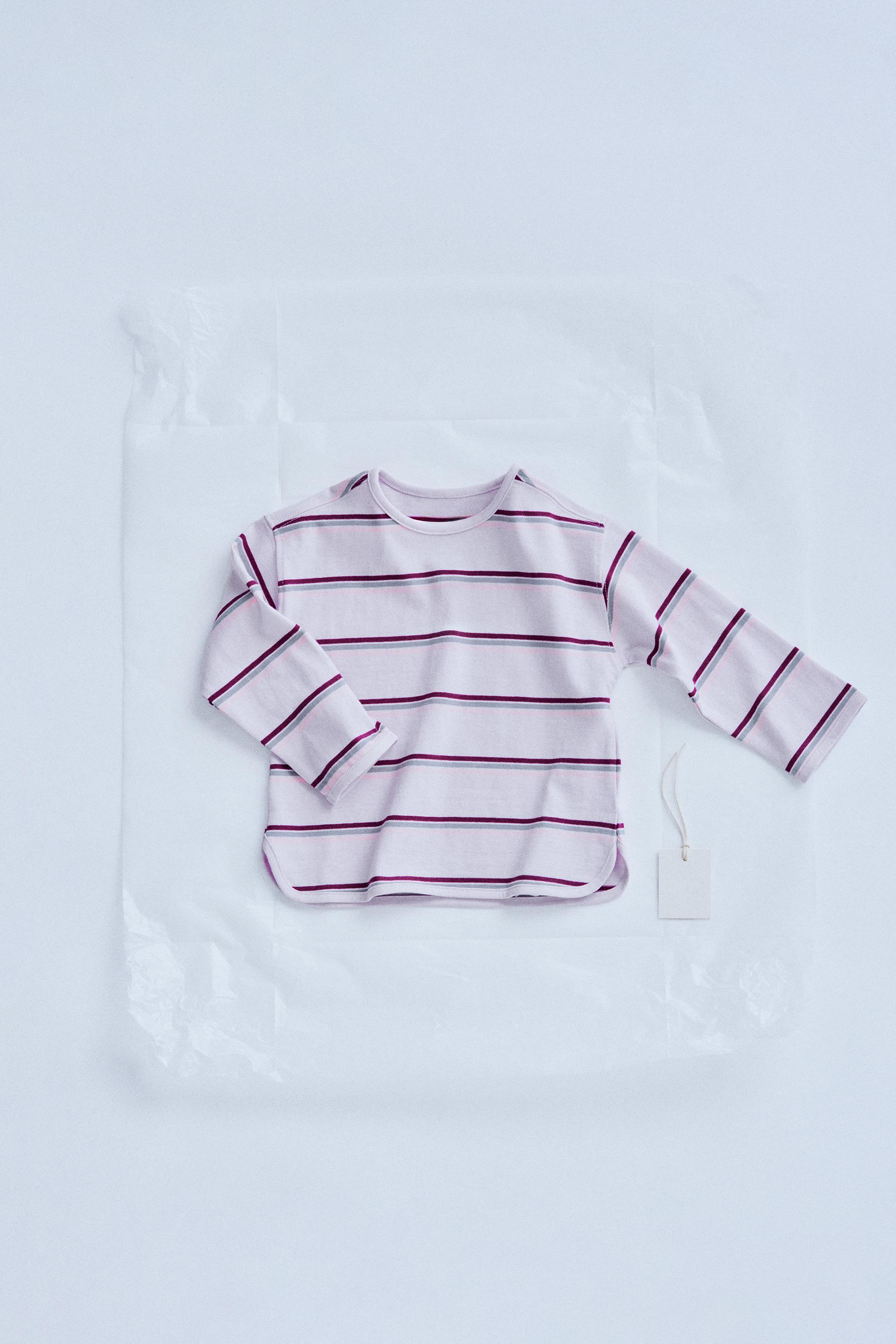 ZARA TIMELESS - ストライプ柄Tシャツ - ボルドー | ZARA Japan