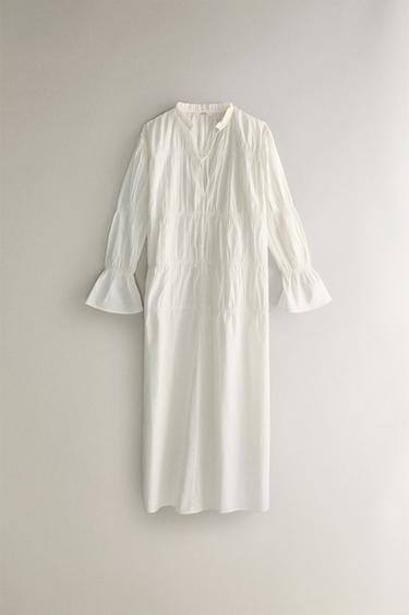 KLEID MIT RAFFUNG - Cremefarben von Zara - Bild 0