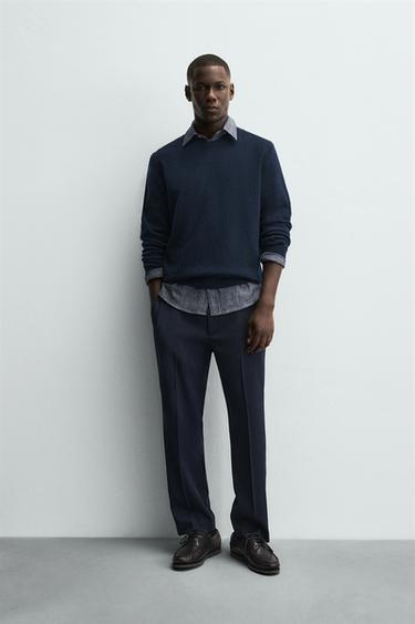 WOOL - CASHMERE SWEATER - Navy blue by Zara - Image 0