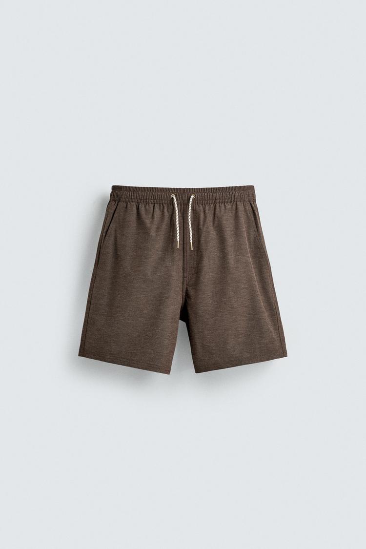 ZARA LONG TECHNICAL SWIM SHORTS